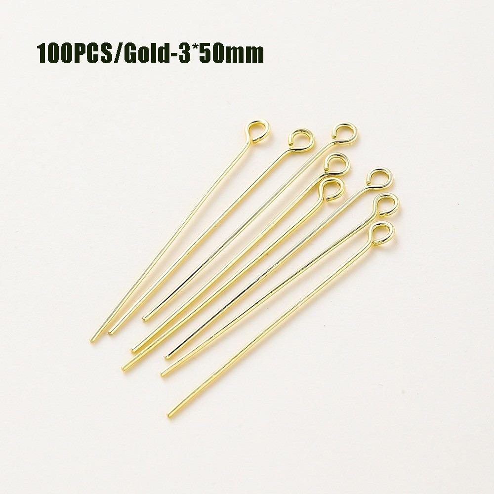 100PCS 0.6mm Thin Wire Jewelry Making Pins Gold Plated Jewelry Ball Pins Head Needle Accessories