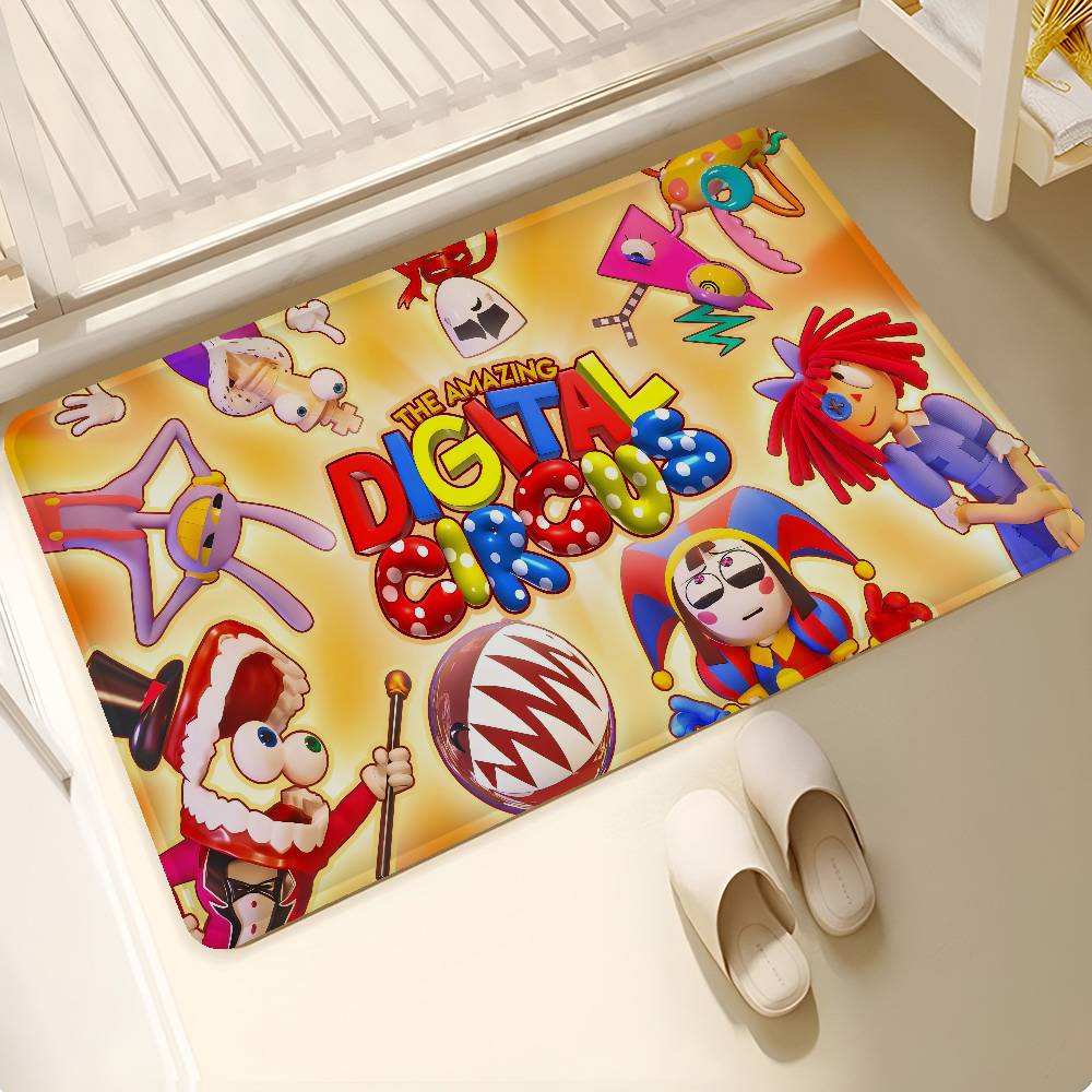 T-the A-amazing D-digital Circus Room Mats Anti-slip Absorb Water Long Strip Cushion Bedroon Mat Welcome Doormat