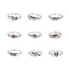 Colorful Heart Shaped Zirconia Ring For Women Trendy Adjustable Fashion Accessory 2024