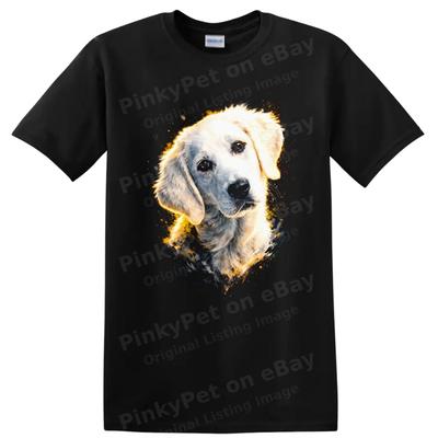 Labrador Dog Art T Shirt Cute Pet Portrait W/ Colorful Background Tee