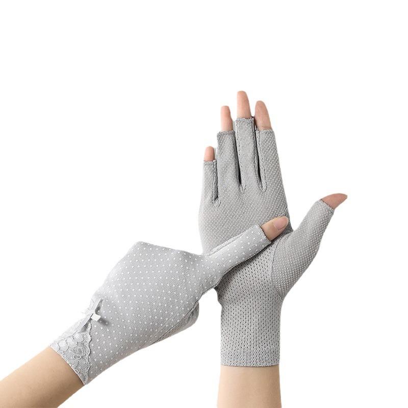 Women's 7020 Fingerless Non-Slip Touchscreen Sun Protection Cycling & Driving Gloves