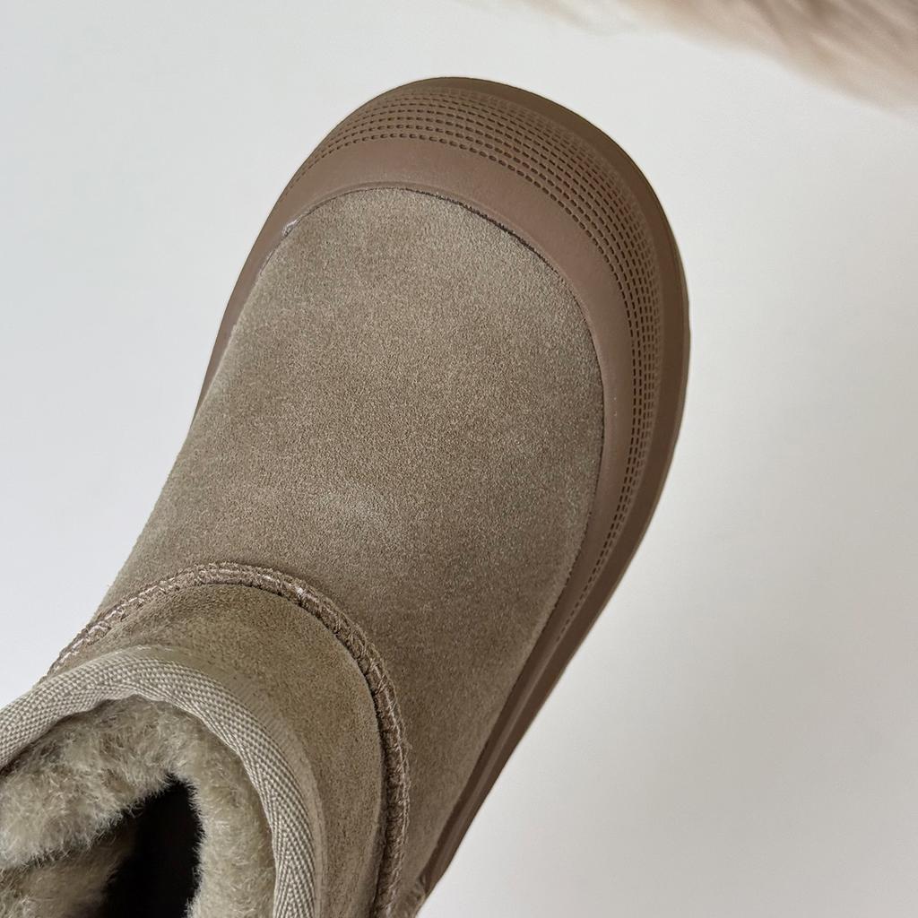 Children's Baotou Snow Boots Frosted Leather Large Cotton Boots Fleece Thickened Boys and Girls Cotton Boots