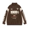 Unisex Hoodie i Amerikansk Racingstil med Bokstavstryck, Färgblock och Ståkrage
