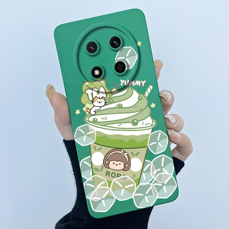 For Honor Magic 7 Lite Case Cute Cartoon Liquid Silicone Camera Lens Protector Phone Cases For Honor Magic7 Lite 5G Back Cover