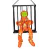Halloween Animated Glowing Screaming Prisoner Skull In Cage Decor Haunted House Bar Escape Room Party