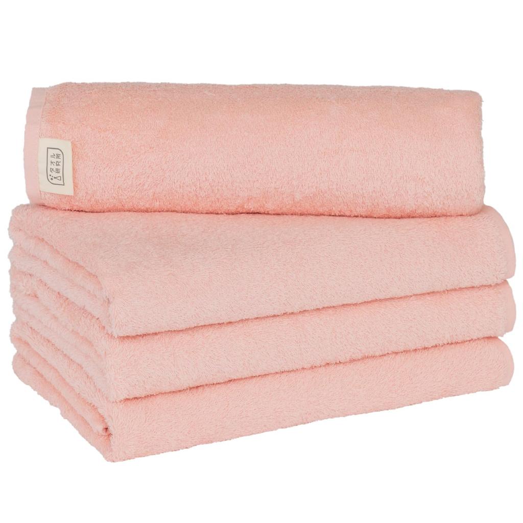 Towel Laboratory Reason for Bath Pink Set of Easy To JapanTechnology [The Lightness] #006 Towels, (Light Red), 4, Quick-Drying, Thin, Wring,