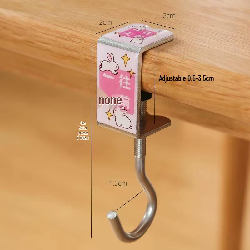 Adjustable Desk-Side Backpack Hook – No Punching Needed.
