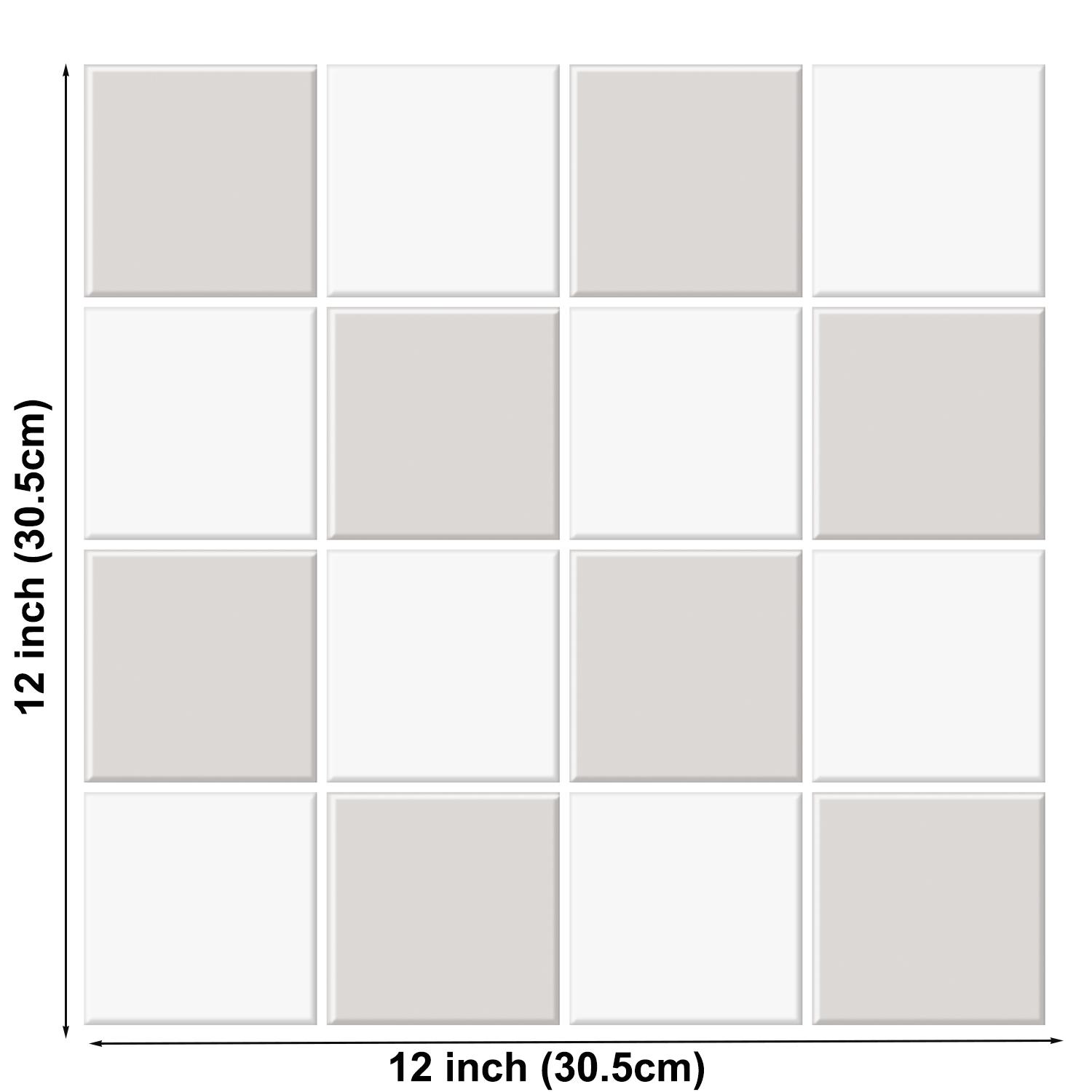 

10 Sheets 3D Square Wall Sticker Strong Adhesive Kitchen Vinyl Wallpaper Waterproof Stick on Tile for Home Decoration