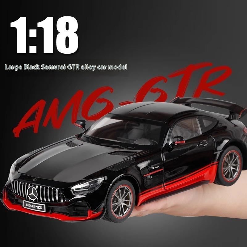 1:18 Mercedes Benz AMG GTR Leichtmetall-Sportwagen Diecast Modell Sound & Licht Simulation Spielzeug Sammlerstücke Ornamente Geschenke Geburtstagsgeschenk