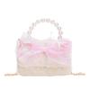 Childrens Fashionable Modern Single Shoulder Bag With Pearl Details And Bow Design