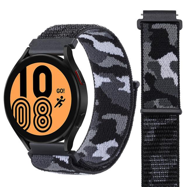 

20mm 22mm Nylon Loop Strap For Huawei Watch 4/3/GT5-4-3-2 Pro 46mm Camouflage Bracelet Belt Amazfit Active 2/Balance/GTR Correa width 22mm чёрный