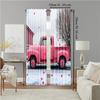 2 pcs   versatile polyester transparent curtains for home decoration Vintage Pink Truck for use in bedrooms and living rooms