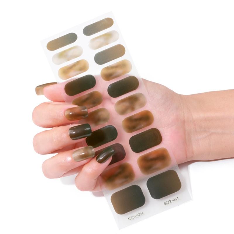 20Pieces/sheets Nail Polish Strips for Women Self-Adhesive Warm Color Nail Polish Stickers Full Nail Wraps for Nail Art