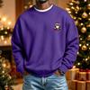 Men's Long Sleeve Neck Sweatshirt with Christmas Print, Holiday Pullover Top