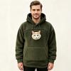 Europa, America, Autunno E Inverno Felpa Con Cappuccio Uomo Pile Calda Tasca Per Cane Gatto Giacca Top Casual