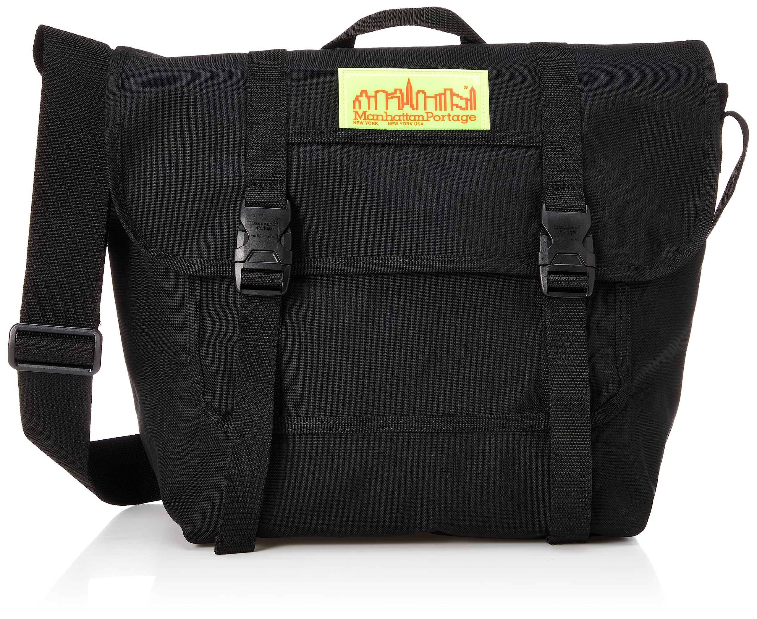 

Genuine Messenger Bag MP1606REF Ny Messenger Bag Reflective Yellow Label Black [Manhattan Portage] [Official] чорний