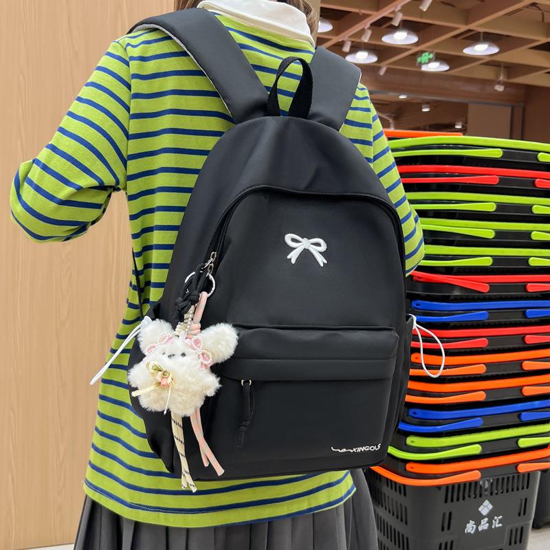 Schoolbag Japanese Ins Solid Color Simple Small Backpack, High Value Campus Light Junior High School Student Schoolbag Commuting Backpack