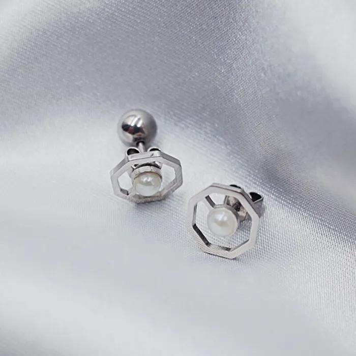 OKTO PEARL STUD EARRINGS SILVER