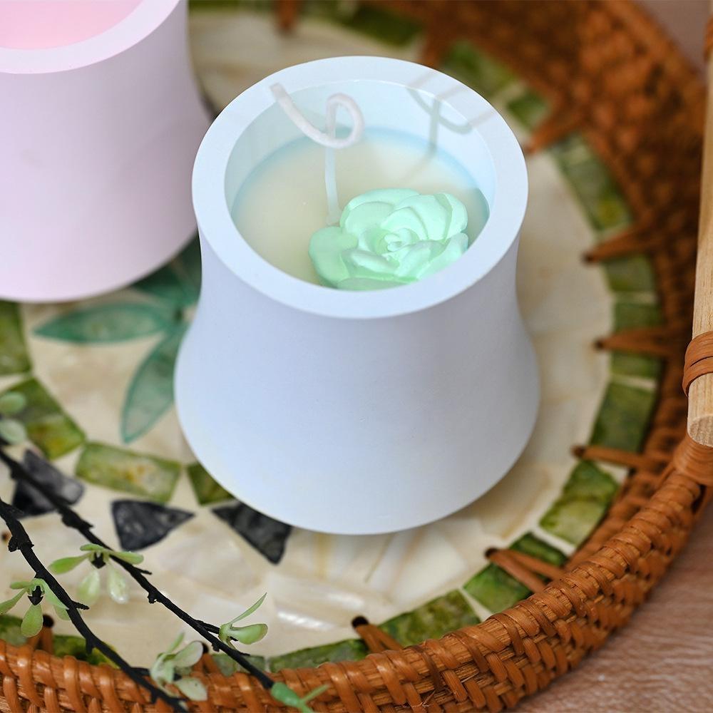 Bambusduftlys Kopp Silikonform DIY Epoksyharpiks Støping Pennholder Sement Gipsform Hjemmedekorasjon Ornamenter