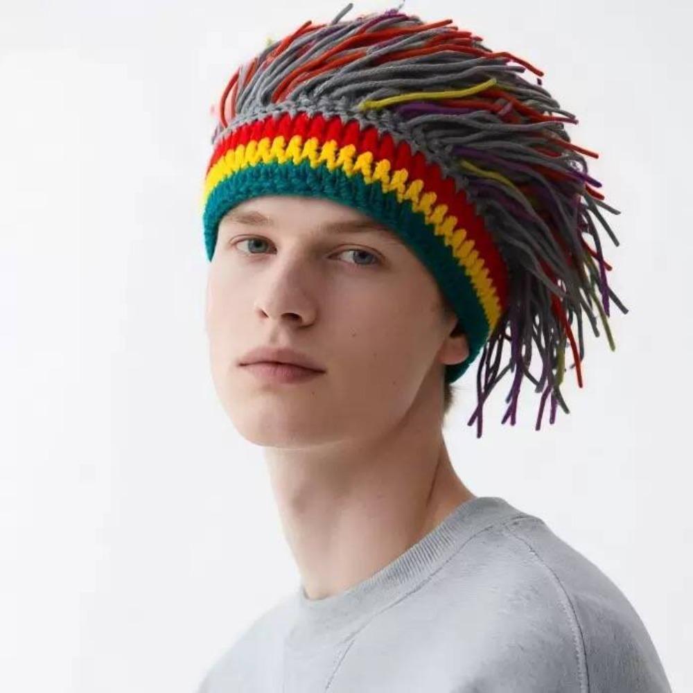 Thick Reggae Dreadlocks Knitted Hat Synthetic Hair Braid Hat Hip Hop Beanie Balaclava