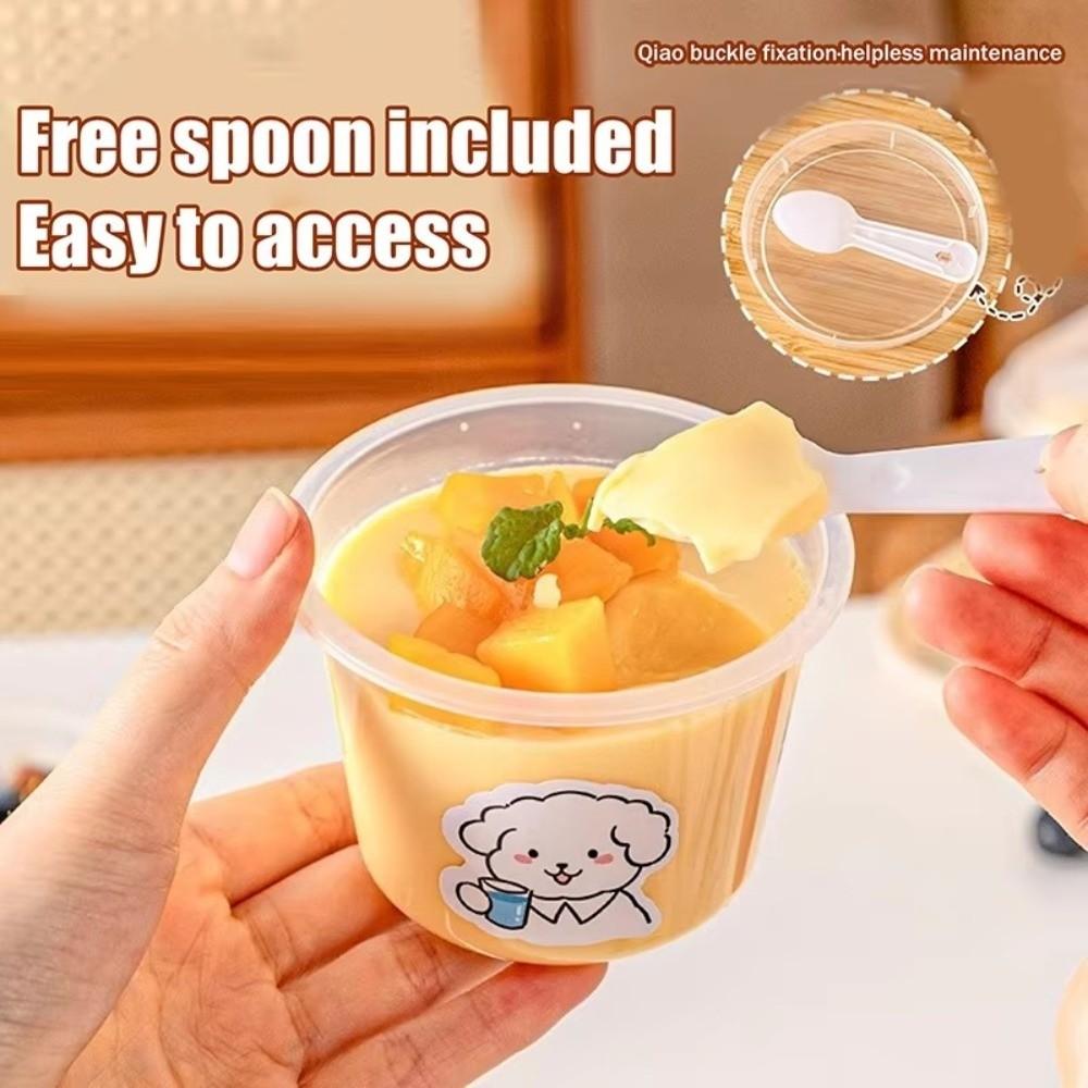 10Pcs With Spoon Transparent Cup Transparent Yogurt Cup New Pudding Cup  For Dessert Ice Cream