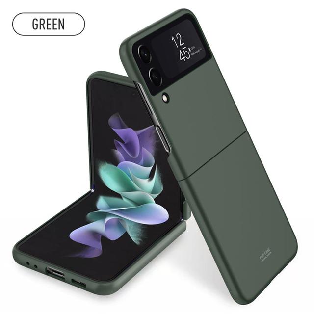 

Для Samsung Galaxy Z Flip 4 3 Zflip4 Case Luxury Ultra Thin Skin -Friendly Matte Folding Shockproof Protection Pc Hard Back Cover For Z Flip 3 зелений