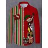 New Christmas Men's 3D Printed Formal Shirt Christmas Tree Santa Claus Pattern Long Sleeve Shirt Fashion Men's Shirt