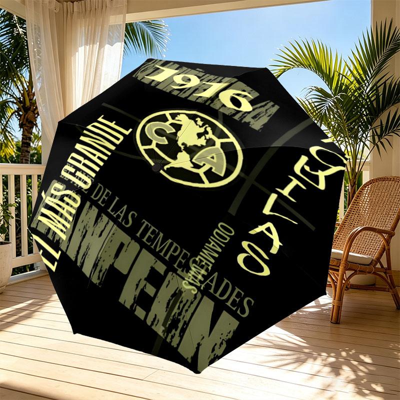 Club America Print Automatic Open Close Umbrella, Portable Foldable Umbrella, for Outdoor Commute Camping Trip, Ideal Birthday Gift