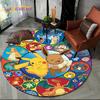 26 Style Cartoon Pokemon Cute Pikachu Round Area Rug,Carpet for Living Room Bedroom Sofa Playroom Decor,kids Non-slip Floor Mat