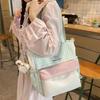 Student Schoolbag Contrast Shoulder Bag Plaid Handbag Book Bag