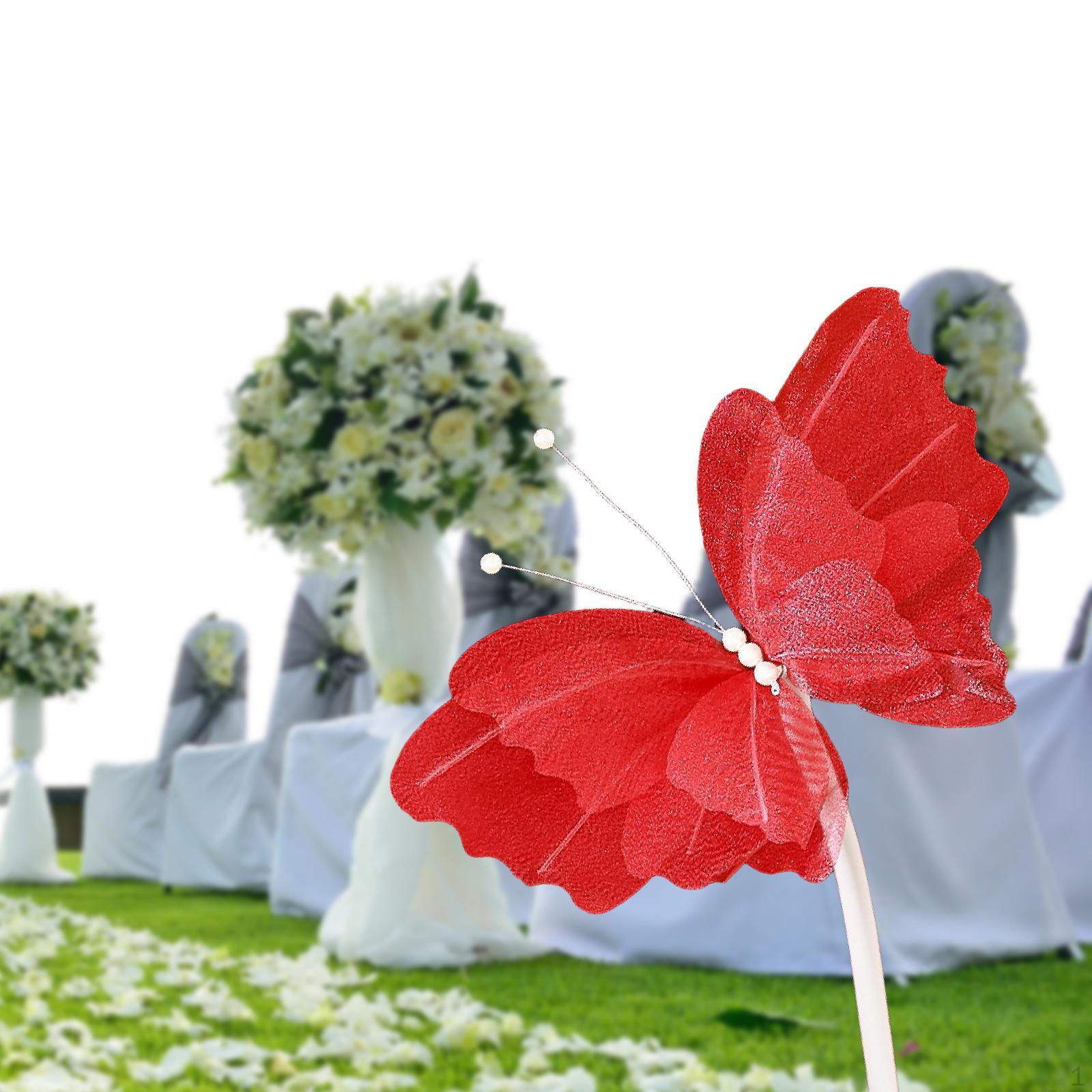

Искусственное украшение-бабочка Свадебный декор Реквизит для фото Украшение для бракосочетания для улицы и помещения 30cmx41cm красный