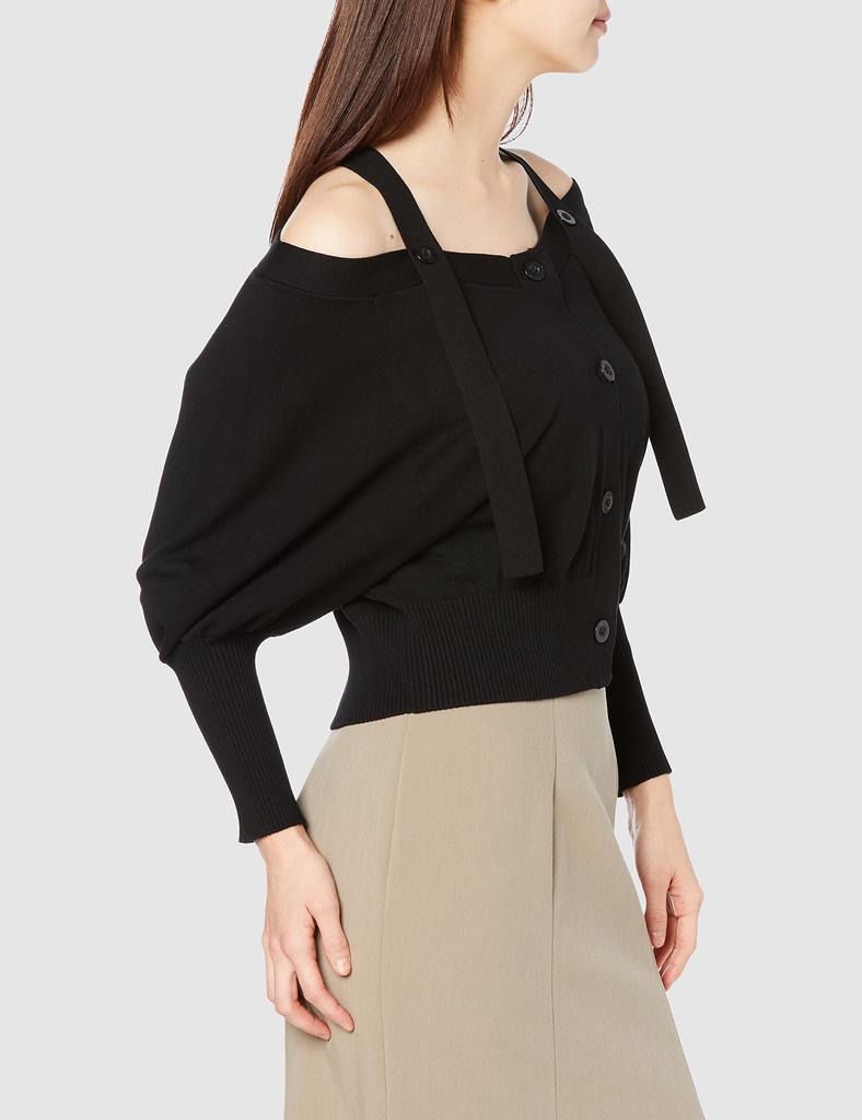 Snidel Strap Cardigan Pullover SWNT231142 Black F Women's