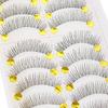10 Pairs Black Cross Thick Soft Long False Eyelashes Makeup Fake Eye Lashes