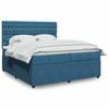 Maison Exclusive - Dark Blue Bed Slat Base and Mattress 200x200cm Velvet