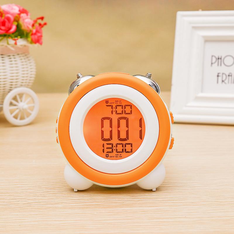 Silent 3D LED Alarm Clock with Night Light and Dual Alarms