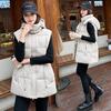 New Women's Cotton Vest Autumn Winter Cotton-padded Coat Parkas Korean Version Fashion Slim Hooded Cotton Vest Clip