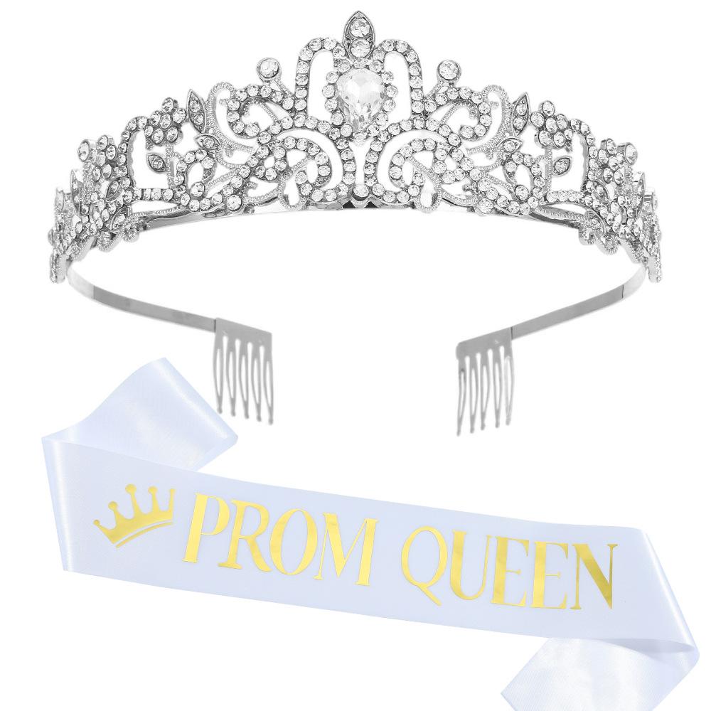 Europeisk och Amerikansk Rund Kristallkrona Boll Prins Huvudbonad Band Krona Festdekoration