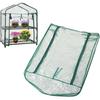 Greenhouse Replacement Cover with Roll Up Zipper Door, Clear PVC Mini Plant Cover for Gardening Plants 2 Tier Shelves 27x19x36in