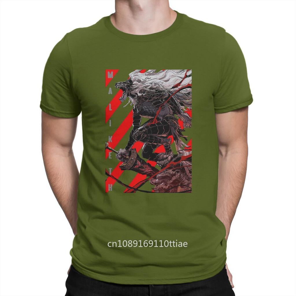 Casual Maliketh Monster T-Shirt Crewneck Cotton T Shirt DARK SOULS Short Sleeve Tees Graphic Clothing Unisex