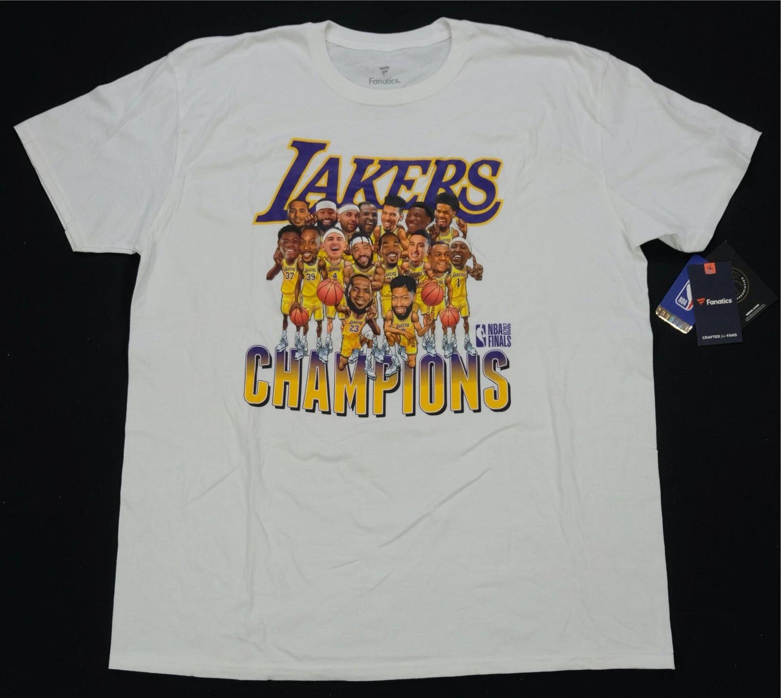 Rare FANATICS Los Angeles Lakers 2020 NBA Champions LeBron James T Shirt NWT 2XL S