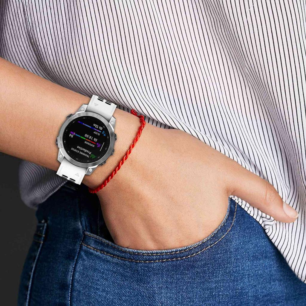 For Garmin Descent G1/COROS VERTIX Watch Band 22mm Dual-Color Watch Strap Silicone Watchband with Dual-Hole Buckle