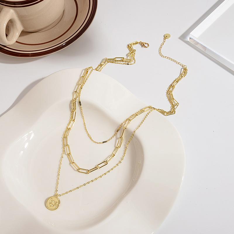 Light Luxury Temperament Collarbone Chain Gentle Pearl Splicing Necklace Multi-Layer Bow Letter Sweet Cool Girl Collar