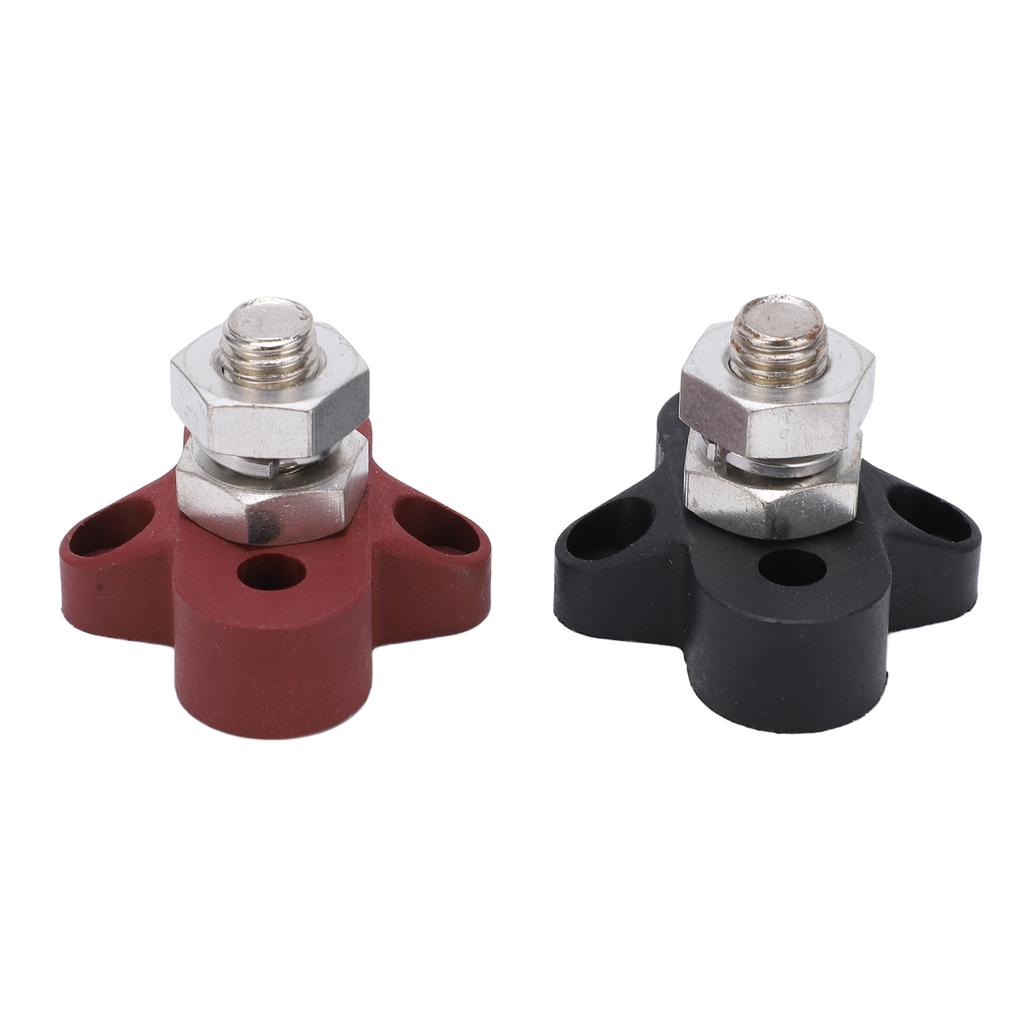2pcs M10 Battery Power Junction Post Block Insulated Metal Terminal Stud DC48V Maximum for Cars RVs ATVs