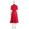 Cross-border Factory Pearl Horror Movie Cosplay Costume, Red Lace Dress with Vintage Style, Halloween Party & Stage Performance Outfit