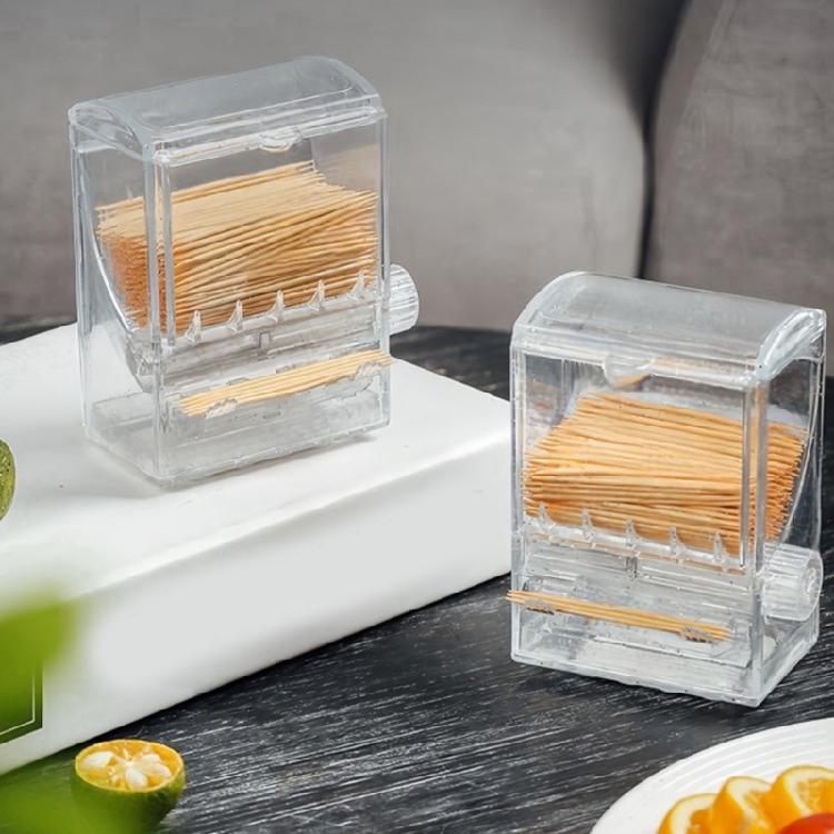 Plastic Tooth Pick Dispenser Vending Machines Shaped Automatic Toothpicks Box Household Use Toothpick Storage Container