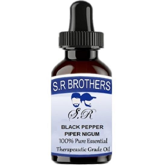 

S.R Brothers Black pepper (Piper nigrum) Pure & Natural Therapeutic Grade Essential Oil Plastic with Dropper 10 ml