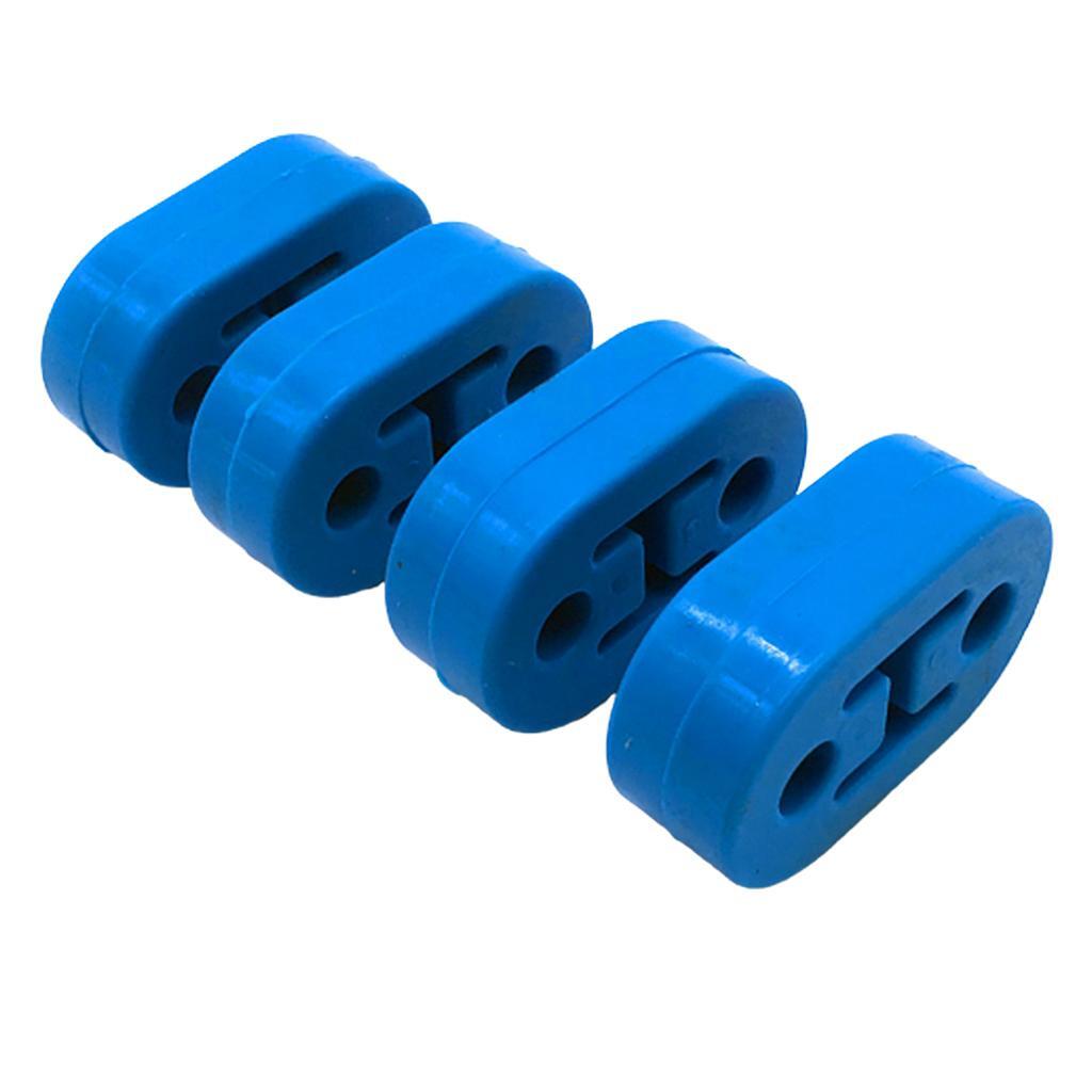 4x Universal Silicone Muffler Exhaust Hanger Short Hangers Blue 12mm- 1/2"