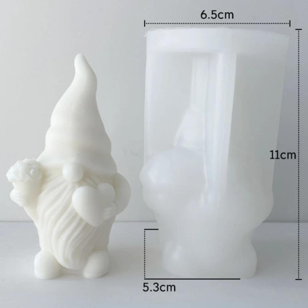 Santa Claus Hand Holding LOVE Candle Silicone Mold Love Dwarf Plaster Making Tool Home Christmas Party Decoration Handmade Gifts