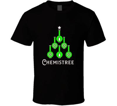 Chemistree Weihnachtsfeiertag Geek Nerd Chemiker Baum Lustiges T-Shirt