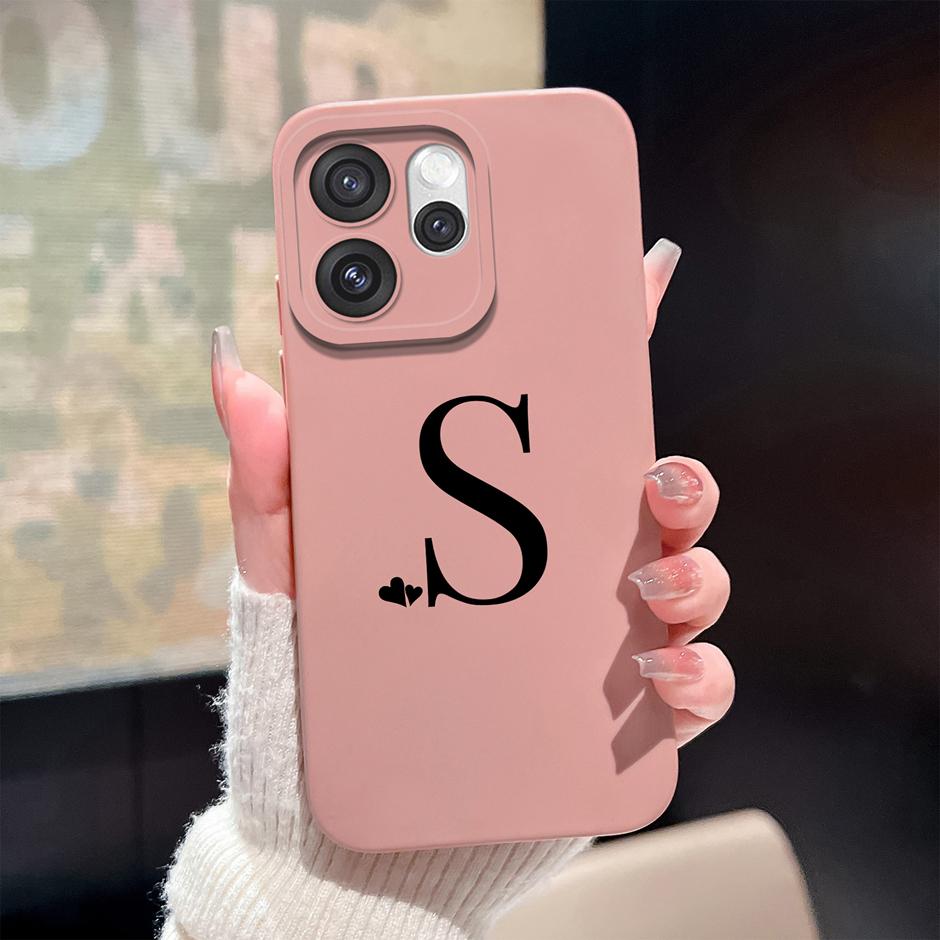 For Oppo Reno15 F Pro Case Simplicity Heart 26 Letters Shockproof Soft Liquid Silicone Cover For OppoReno15 15Pro Reno15F Fundas